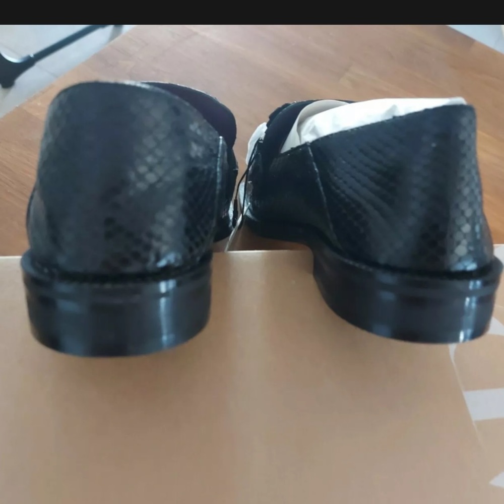 ZARA ANIMAL PRINT 100% COW LEATHER FLAT LOAFERS - Picture 2 of 9